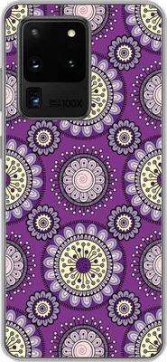 Produktbild von MuchoWow® Handyhülle Schutzhülle Hülle für Telefoonhoesje Samsung Galaxy S20 Ultra Mädchen - Blumen - Lila - Muster - Mädchen - Kinder - Kinder Silikon Softcase Handy Hülle - Karteninhaber