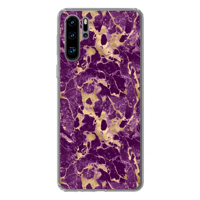 Produktbild von MuchoWow® Handyhülle Schutzhülle Hülle für Huawei P30 Pro Gold - Luxus - Marmor - Muster Silikon Softcase Handy Hülle - Schutzdeckel
