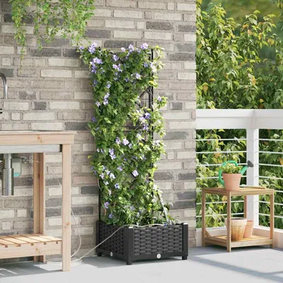 Produktbild von "2026 Promotion" Garten-Pflanzgefäß - Pflanzkasten - Schwarz 40x40x126 cm - Stahl - Beete CC25920