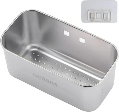 Image de Accessoires de cuisine en acier inoxydable : panier à couverts, passoire, égouttoir pour fruits et légumes, passoire à thé (argent)