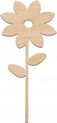 Image de Ornement en bois sur bâton Fleur 2, 14cm Décor