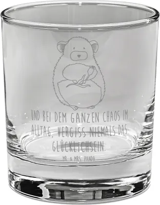 Produktbild von Mr. & Mrs. Panda Glas Chinchilla Blume - Transparent - Geschenk, Chaos, gravur, Trinkglas, Tumbler, Liebeskummer, Cocktailglas, Gute Laune, Chinchillas, Büro, Kummer