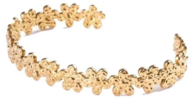 Immagine prodotto di Bracciale con fiori in acciaio massiccio placcato oro EWB250165G