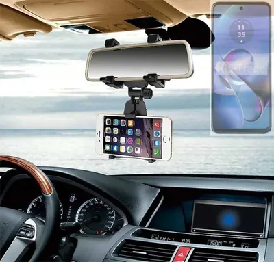 Produktbild von K-S-Trade Smartphone Halterung kompatibel mit Motorola Moto G64 5G Rückspiegel Halterung schwarz Auto Halterung KFZ Halter