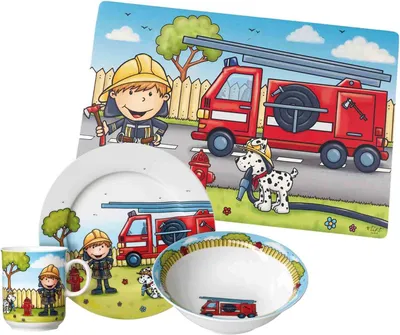 Produktbild von Ritzenhoff & Breker FEUERWEHRMANN BERNIE Kindergeschirr Set mit Platzset