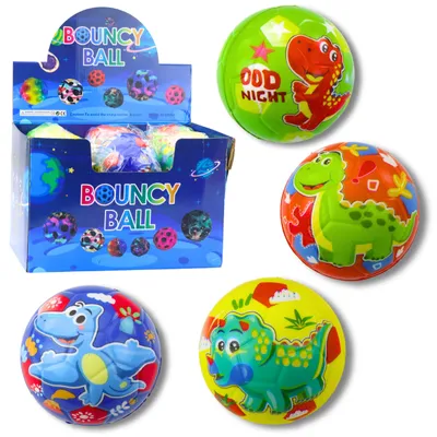 Productafbeelding van Stuiterende bal kneden schuimbal dinosaurussen kleurrijk 10cm