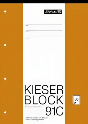 Produktbild von BRUNNEN Arbeitsblock Kieserblock DIN A4 T-Konten Lineatur 91C