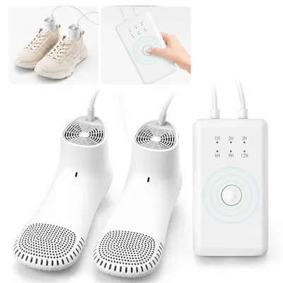 Produktbild von Schuhtrockner mit Timer, elektrischer Schuh Trockner mit Warmluft und Geruchsentfernung, leise Schuhheizung für Stiefel, Sportschuhe und Handschuhe