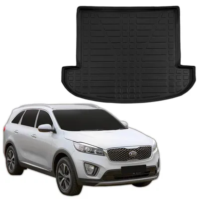 Produktbild von SCOUTT | Kofferraumwanne Laderaumwanne Kompatibel mit Kia Sorento 3 2015-2020, mit Hoher Rand, Kofferraum-Schutzmatte, Geriffelt, Aufrollbar, Schwarz