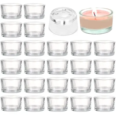 Produktbild von Teelichthalter aus Glas – Set mit 24 Stück – Durchmesser 4,5 cm x Höhe 2,5 cm