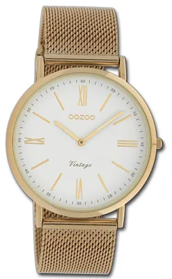 Immagine prodotto di Oozoo, orologio da polso vintage, serie Damenuhr, cinturino in metallo color oro rosa, movimento al quarzo, quadrante analogico, modello D3UOC20061