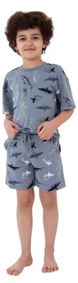Immagine prodotto di Pigiama bambino Shark, pantaloni corti, maniche corte - grigio - 104
