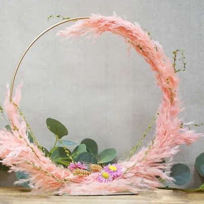 Produktbild von Deko-Ring mit Fuß Gold 30 cm Deko für Trockenblumen Hochzeit Geburtstag