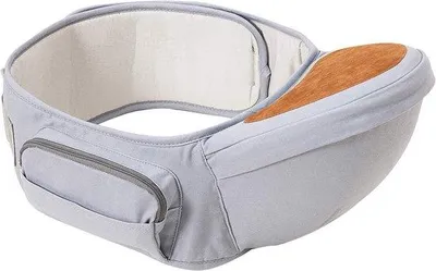 Produktbild von Unyqoos® Baby-Hüfttrage mit Hüftsitz – verstellbarer Gurt bis 135 cm, leichte Taillentrage für 0–36 Monate, ergonomisch, grau