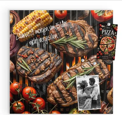 Produktbild von Magnettafel 50x50cm Pinnwand Whiteboard beschreibbar - Grillplatte