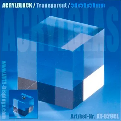 Produktbild von Acrylblock transparent (50 x 50 x 50 mm)