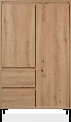 Image de CALICOSY - Buffet Haut 2 Portes 2 Tiroirs et 2 Étagères H139 cm - PLOCK