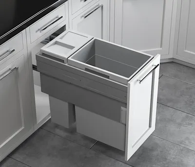 Produktbild von HAILO 3613311 US Cargo 15 37/15/D mit 52 (37+15) Liter Füllvolumen / 2 fach Mülltrennsystem / für 15 Zoll Schrankbreite