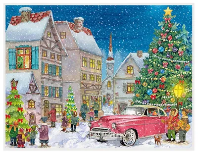 Produktbild von Adventskalender Oldtimer im Schnee Nostalgischer Adventskalender
