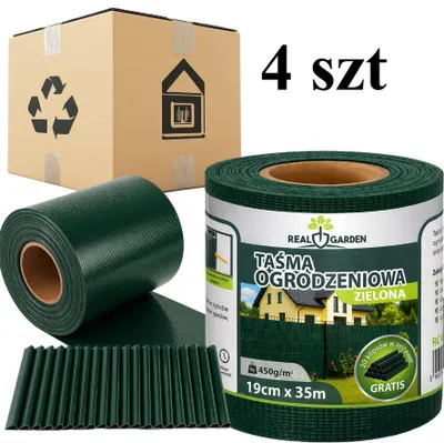 Produktbild von 4 Stück Zaunband 19 cm x 35 m, grün, Zaunpaneelabdeckung