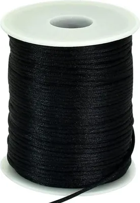 Produktbild von TONIFUL 2mm Nylonschnur 100m Schwarz, Satinschnur für Makramee, Schmuckherstellung