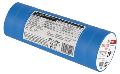 Izolační páska PVC 19mm / 20m modrá, 10 ks