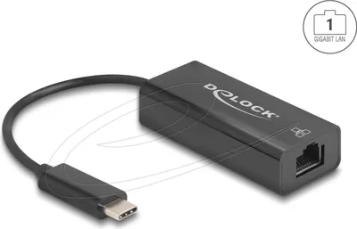 Produktbild von Delock - Netzwerkadapter - USB-C - 10/100 Ethernet x 1 - Schwarz