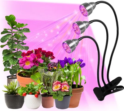 Obrázok produktu pre Rastlinná lampa so svorkou Led s plným spektrom svetla pre vnútorné rastliny (časovač, 3 režimy, 5 úrovní jasu)