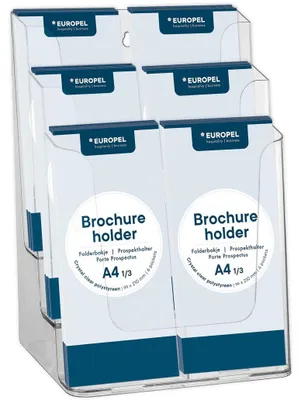 Immagine prodotto di EUROPEL  350106 EUROPEL Tisch-Prospekthalter, 1/3 DIN A4, 6 Fächer, glasklar