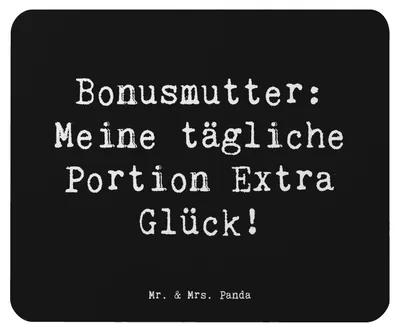 Produktbild von Mr. & Mrs. Panda Mousepad Spruch Bonusmutter Glück - Schwarz - Geschenk, Elternteil, Mauspad, pc, Lächeln, Geschenke, Mouse Pad, Familie, Familienmitglieder, Bindung