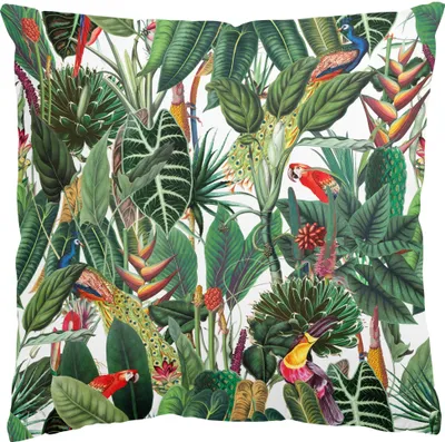 Produktbild von Dekokissen Tiere draußen / Outdoor Zierkissen waschbar Vogel grün Tropisch Sofakissen mit Füllung
