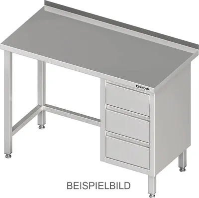 Immagine prodotto di Tavolo da lavoro senza ripiano di base, 2300x700x850 mm, con blocco a 3 cassetti a sinistra, con supporto, saldato