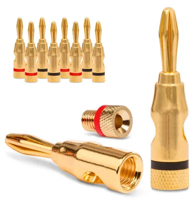 Produktbild von 10x Bananenstecker vergoldet High End Bananas Stecker Nauci 24K f Kabel bis 6mm²