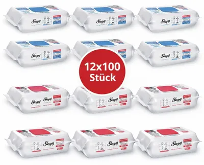 Produktbild von Sleepy Easy Clean Oberflächenreinigungstücher – 6x100 Kirsche + 6x100 Blau | Schnelle Pflege
