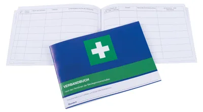 Produktbild von Verbandbuch für Erste Hilfe Kasten zur Dokumentation der Erste Hilfe Leistungen Größe