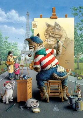 Produktbild von ART PUZZLE Puzzle Katzenmaler 500 Teile