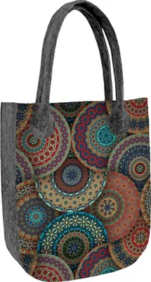 Image de Sac en feutre City avec Casablanca – Sac à main pour femme en feutre écologique, avec fermeture à glissière, format A4, capacité de charge jusqu'à 10 kg, 42 x 35 cm