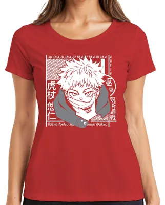 Obrázek produktu pro Jujutsu Kaisen – Itadori Yuji – tričko pro fanoušky anime a mangy, dámské tričko pro cosplay, červené, velikost S