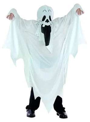 Immagine prodotto di Costume da fantasma in maschera per bambini unisex (taglia 7-10 anni), bianco