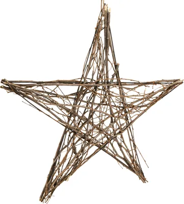 Produktbild von Natur Weihnachtsstern aus Zweigen 60cm - Rustikale Hängedeko für Weihnachten - Landhausstil Adventsstern