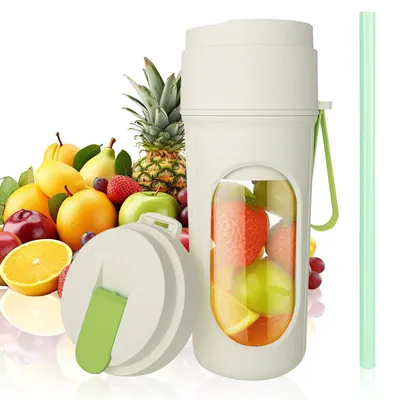 Tragbarer Smoothie-Mixer, 12 Klingen, 1500 mAh, USB-C, 450 ml, grün