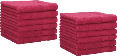 Produktbild von Betz 12 Stück Gästetücher 30x50 cm PALERMO 100% Baumwolle  Farbe: cranberry