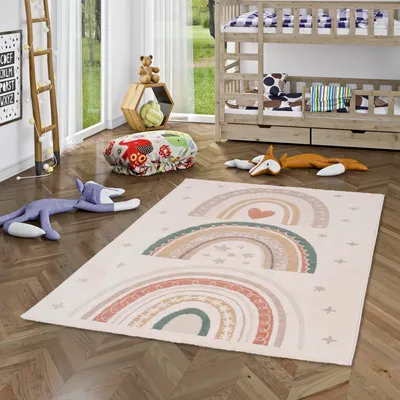 Produktbild von Kinder Teppich Happy Kids Lovely Rainbow, Größe:200x290 cm