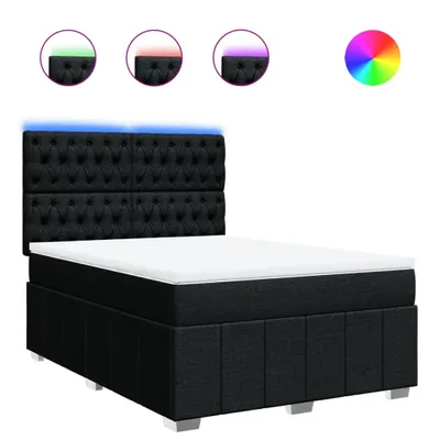 Produktbild von vidaXL Boxspringbett mit Matratze Schwarz 140x190 cm Stoff