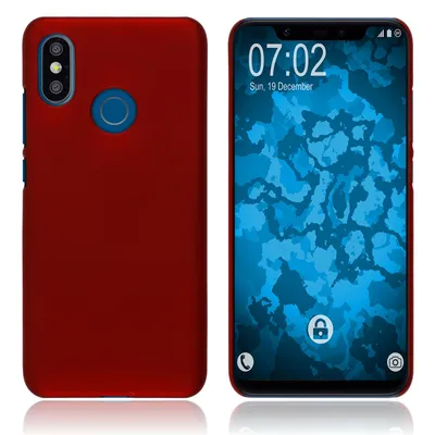 Produktbild von PhoneNatic Case kompatibel mit Xiaomi Mi 8 - Hülle rot gummiert Hard-case Cover