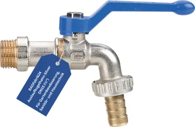 Produktbild von BADfabrik24 Auslaufkugelhahn Silver, PN10, DN15 (1/2")