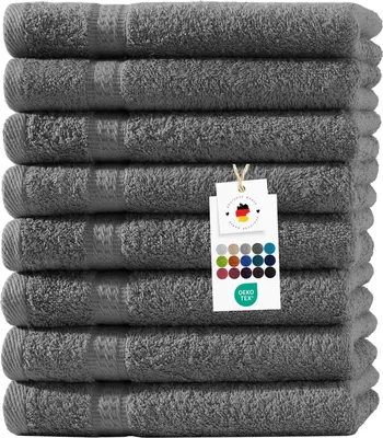 Produktbild von Gästehandtücher 30x50 cm aus 100% Baumwolle im 8er Set, Frottier Handtücher 500g/m2