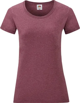 Produktbild von Fruit Of The Loom Lady-Fit Damen T-Shirt (5 Stück/Packung) BC4810 (XS) (Burgunder meliert)