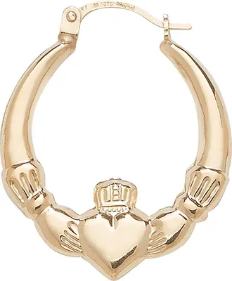 Produktbild von 9 Karat (375) Gold Damen - Claddagh Creolen / Ohrringe - 24mm*20mm; TRS11346
