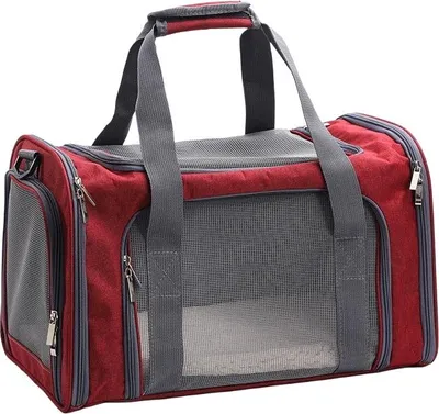 Immagine prodotto di INF Trasportino portatile per animali: borsa da viaggio traspirante e spaziosa per cani e gatti Rosso